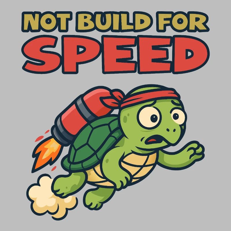 Turtle with rocket: Not built for speed