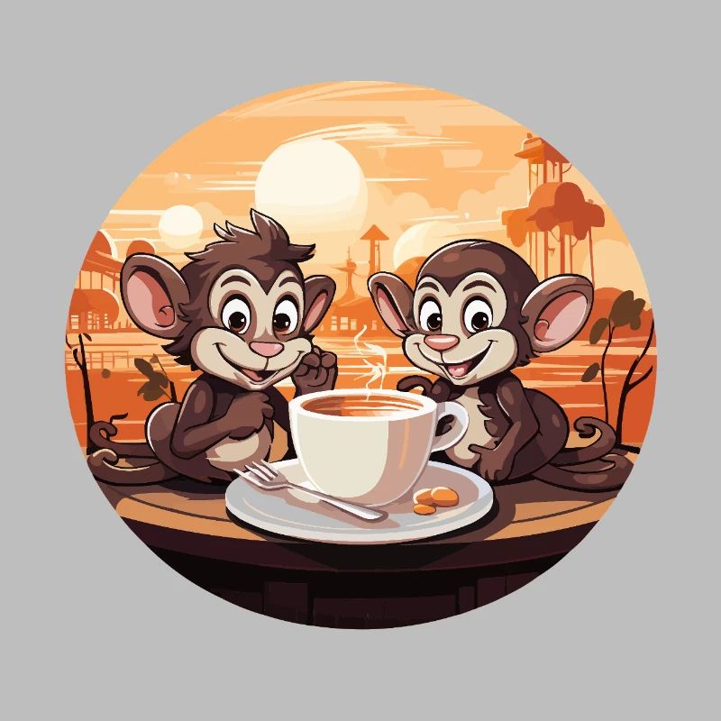 Monkey Brew Coffee Impression d’art