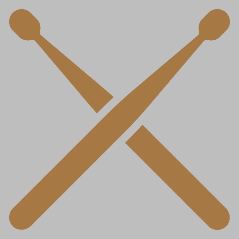 Cross drumsticks with drum pattern