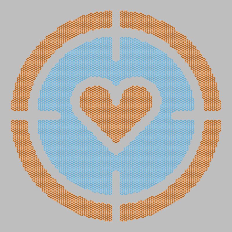 Heart in Target Emblem, atomic pattern