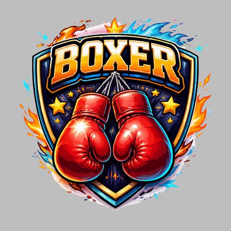 Logo de boxe combative avec gants