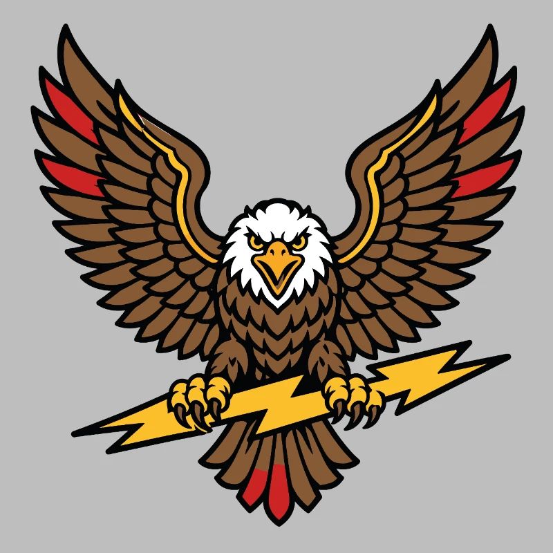 Alter-Schule-Tattoo-Stil Lightning Eagle
