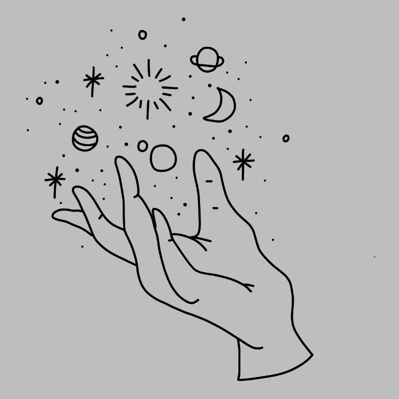 Hand moon space dark