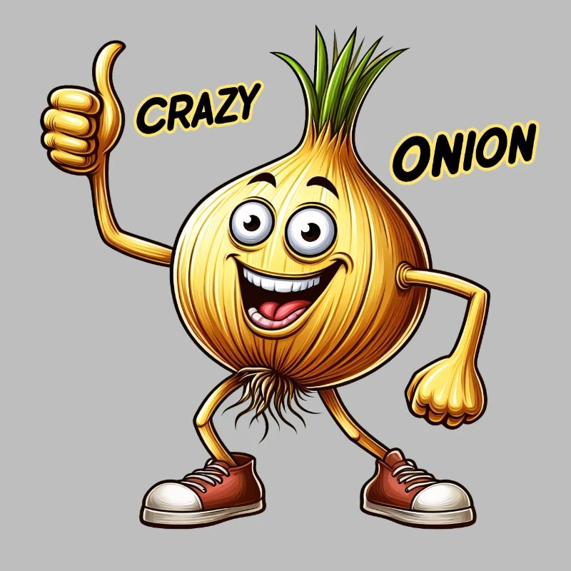 Crazy Veggies: Onion With Goatee and Thumbs Up