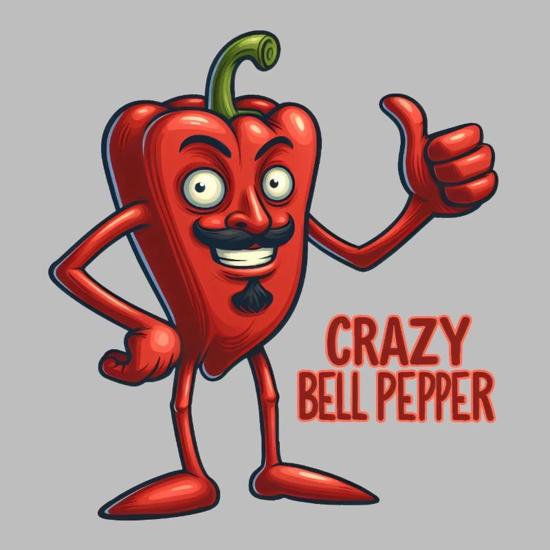 Crazy Veggies: Bell Pepper With Mustache, Goatee
