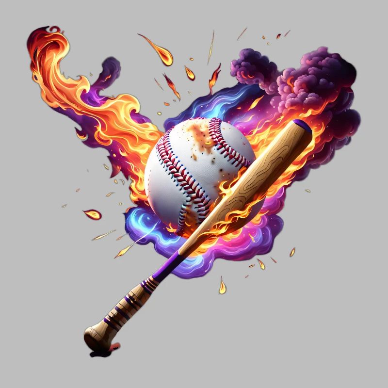 Baseball on fire.