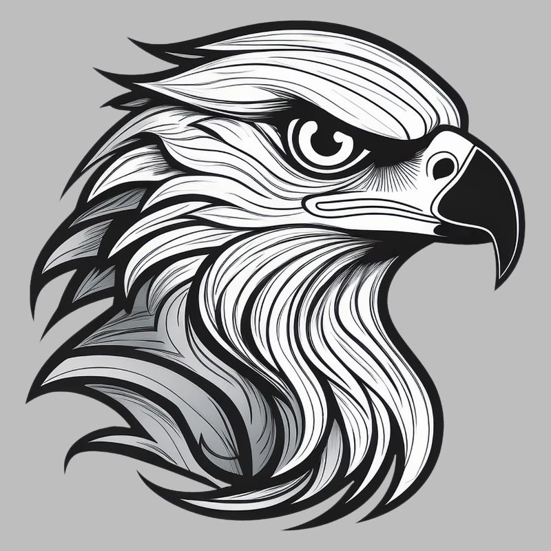 Expressionist eagle head-laying