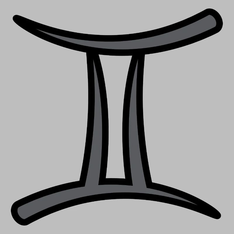 Geimini Sternzeichen Symbol Schwarz & Grau
