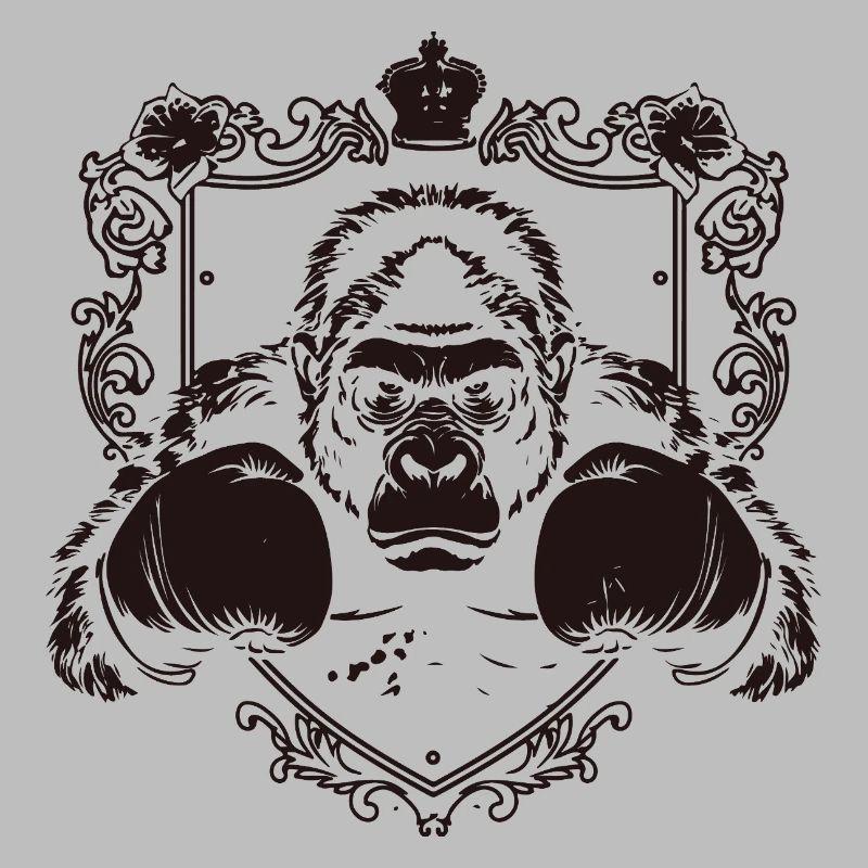  Gorilla mit Kampfpose