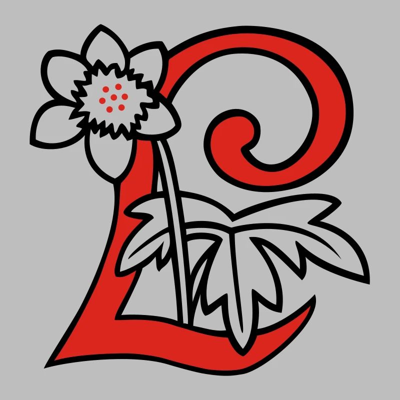 Buchstabe L Blüte Initiale
