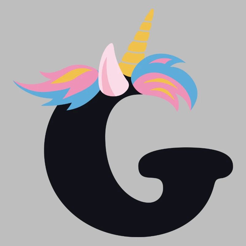 Einhorn-Buchstabe Regenbogenstyle "G" | be unique