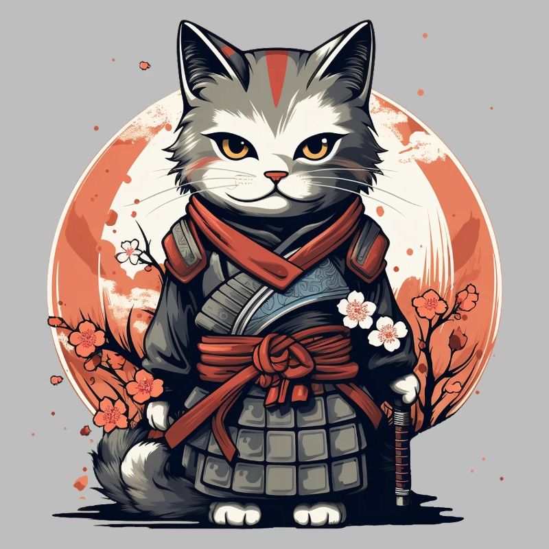 Warrior Cat Japanese Cat Samurai Cat