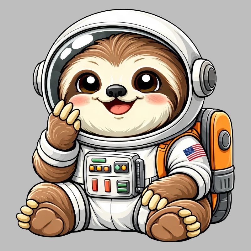 Cute Sloth Astronaut Space Universe