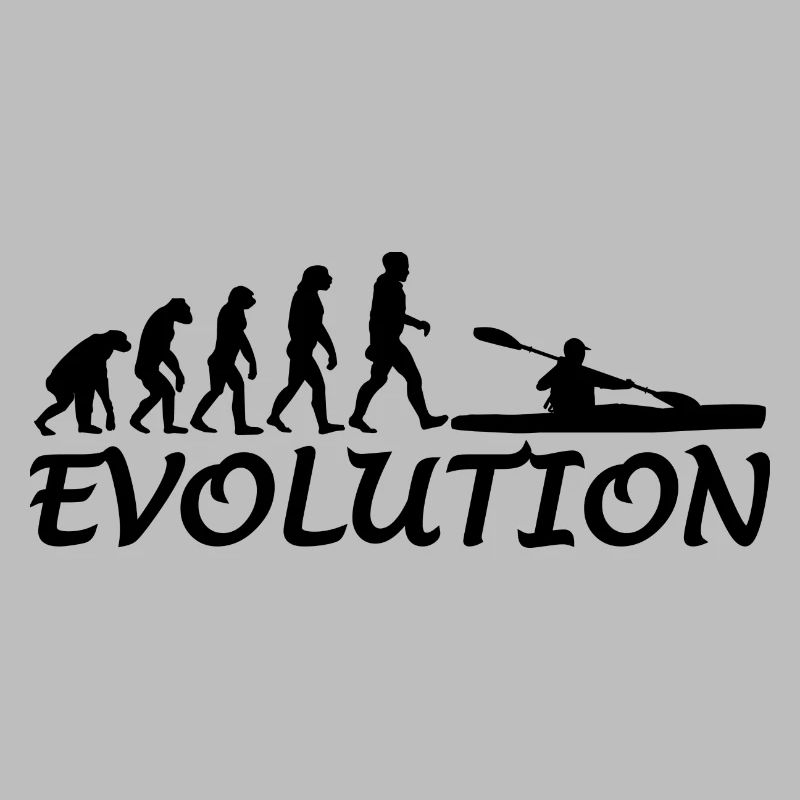 Evolution kayak canoe canoeists paddle gift idea