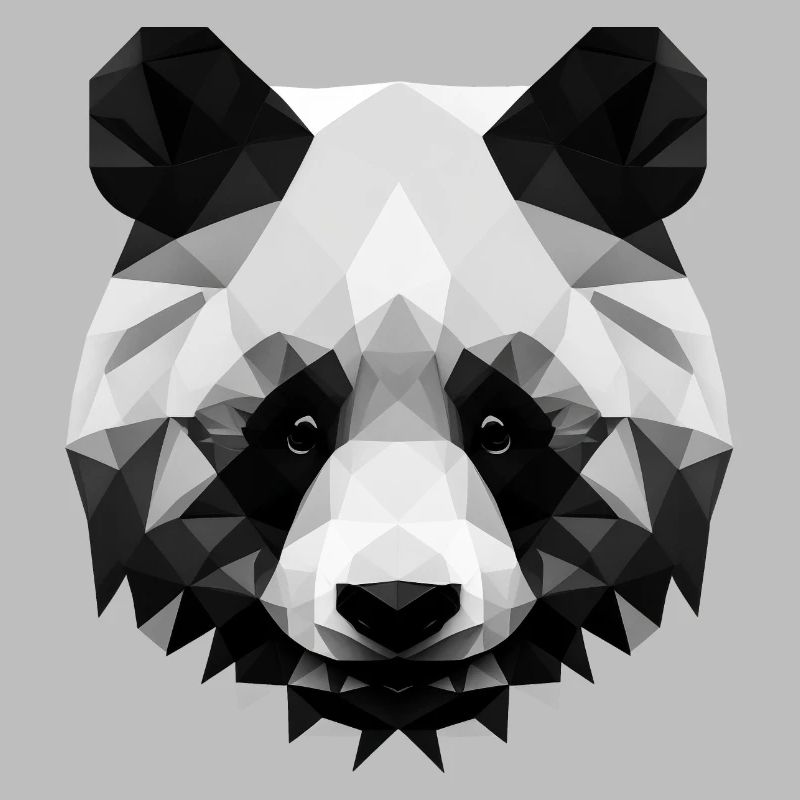 Panda polygone minimaliste