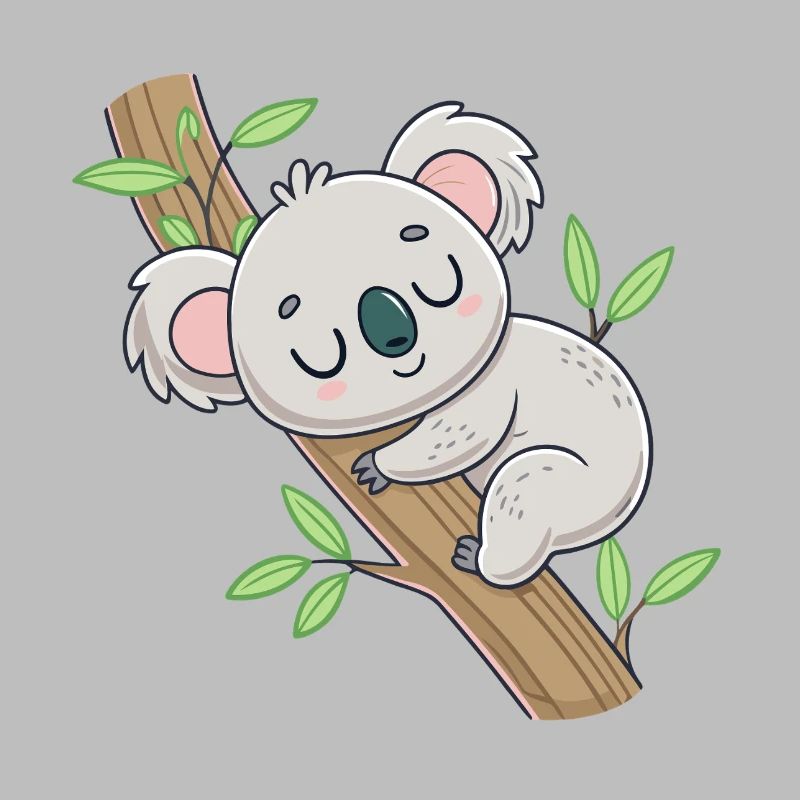 Sleeping Koala on Branch