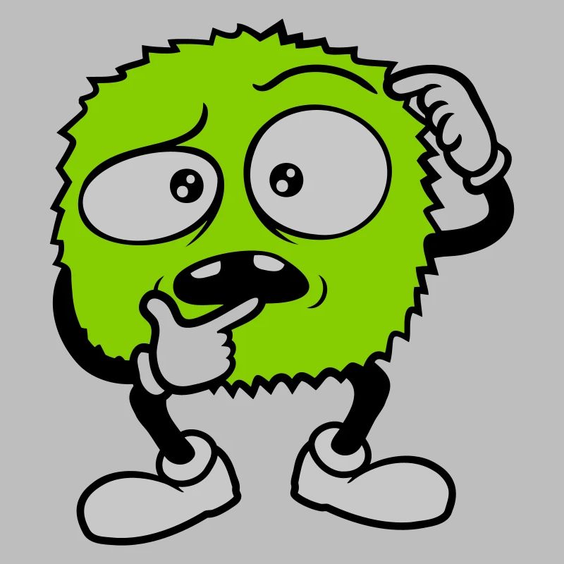 Comic skeptical face monster