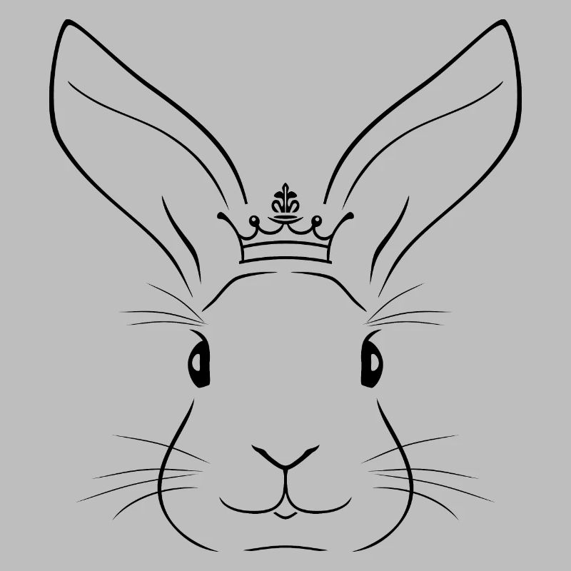 Outlined rabbit head