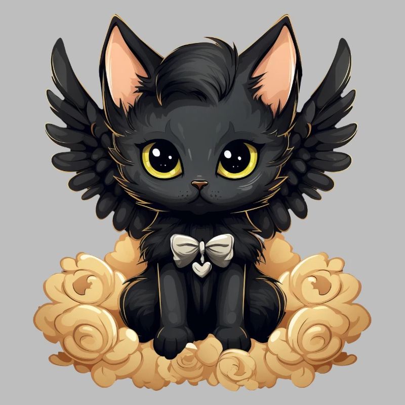 Dark Emo Gothic Angel Cat – Distinctive