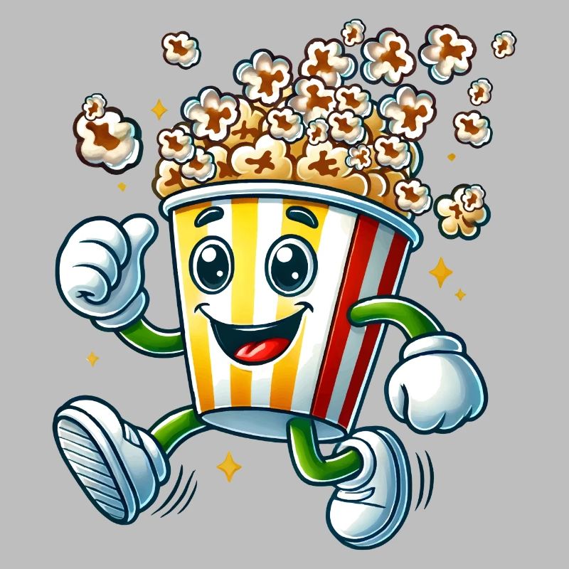 motif pop-corn de dessin animé joyeux pour s’amuser au cinéma