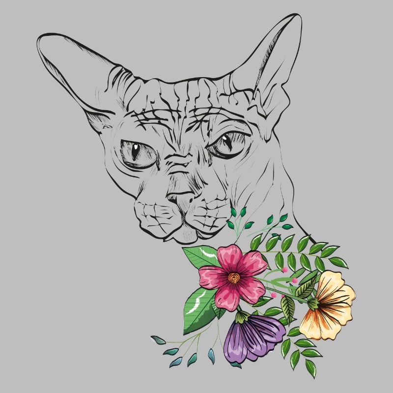 Chat avec des fleurs