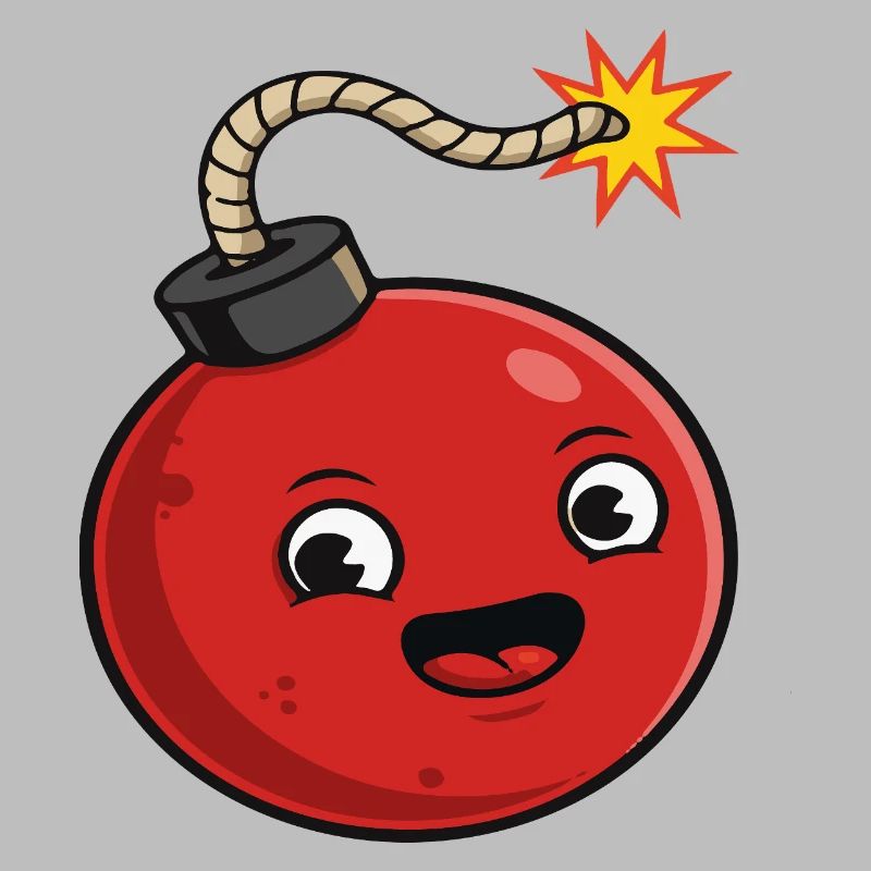 Bombe de dessin animé avec une expression joyeuse