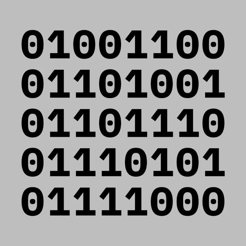 "LINUX" in binary code.