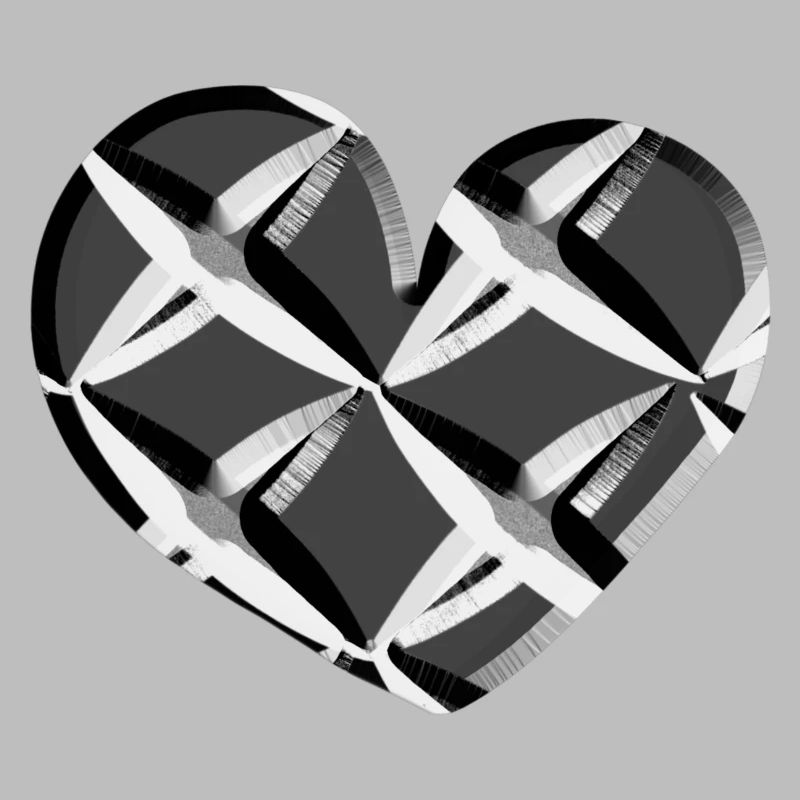 grey heart net pattern caught