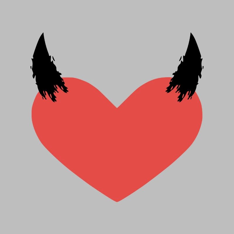 Heart devil horns evil symbol gift