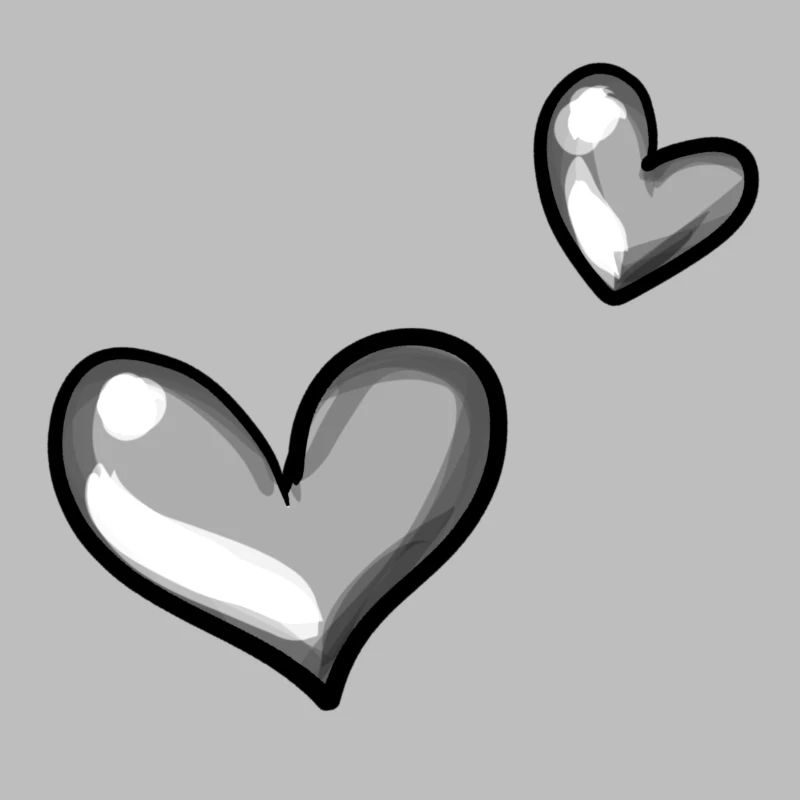 Two Grey Hearts Heart