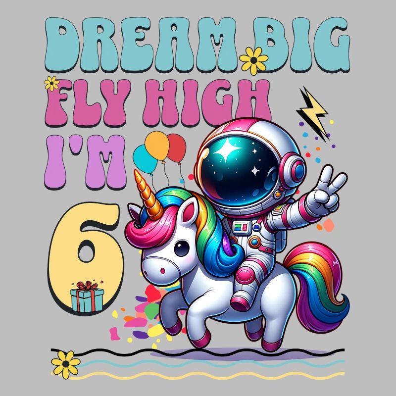 Astronaut Einhorn 6. Geburtstag