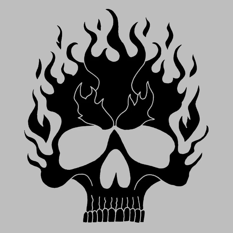 Schwarzer flammender Schädel