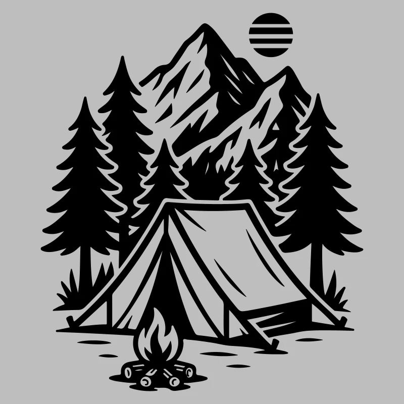 Camping Tent Mountains Forest