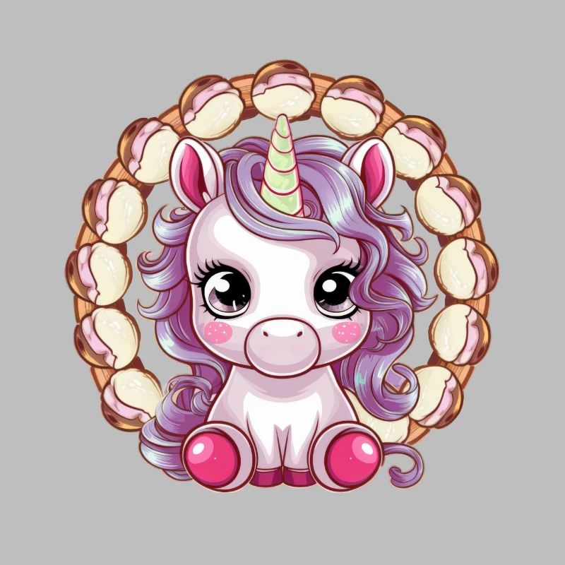 Kawaii Einhorn mit Eis