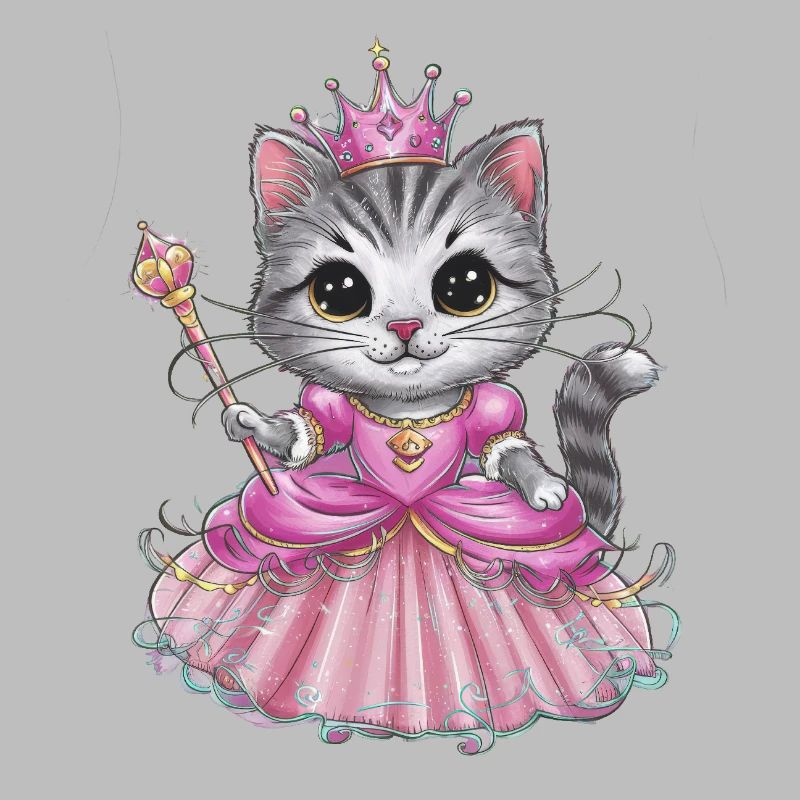Chat en robe de princesse