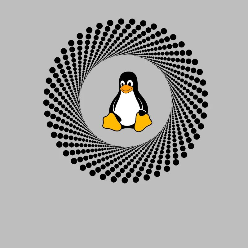 Computer System Penguin Nerd pc inside Program lo