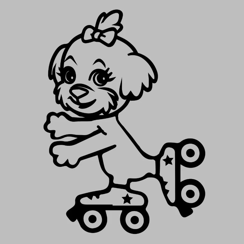 Hund auf Rollschuhe