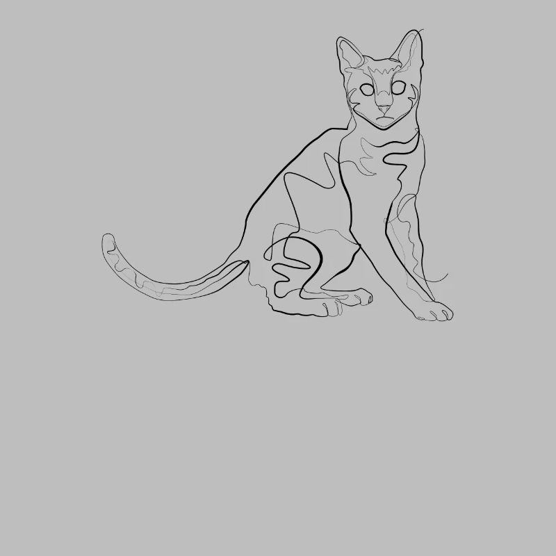 Cat - one line drawing