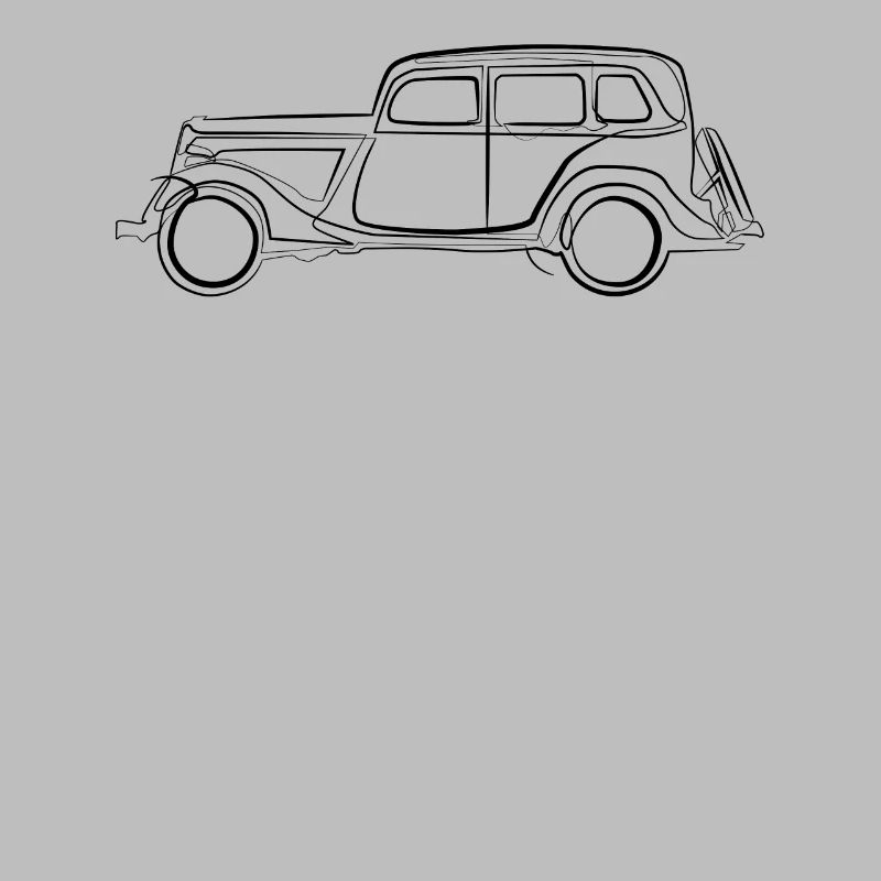 Auto Oldtimer retro - one line drawing