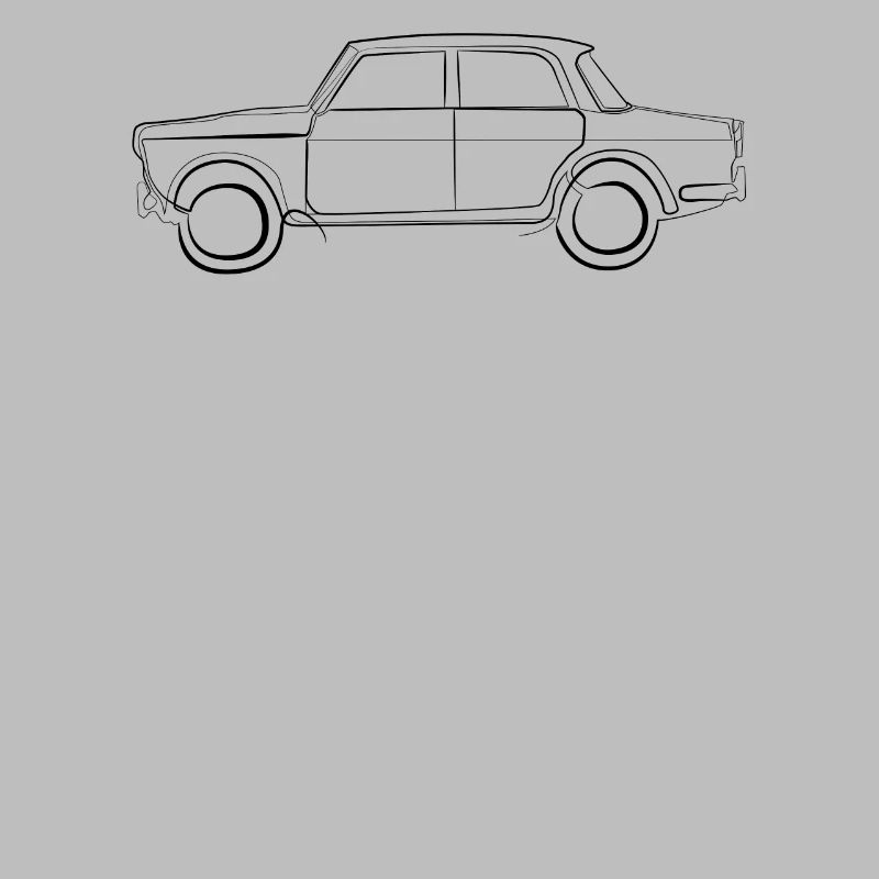 Oldtimer Auto - one line drawing