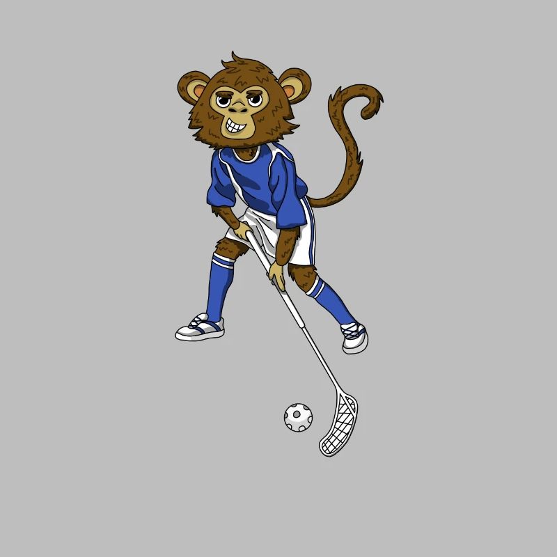 Floorball Hockey Monkey Monkey
