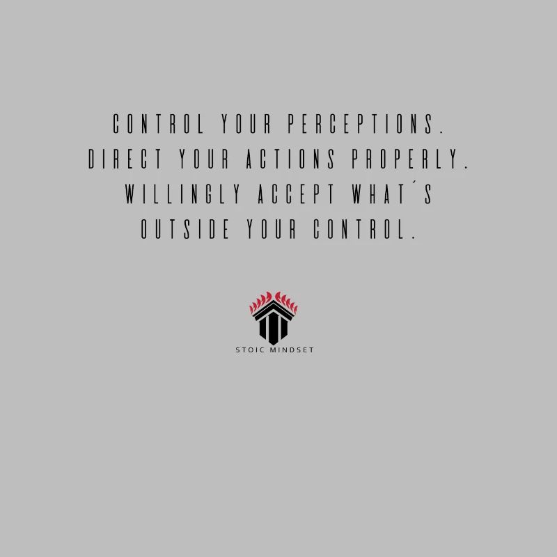 Controlling perceptions. Stoic Mindset.