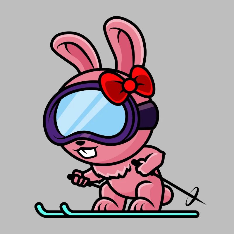 Skiing Bunny Skiing