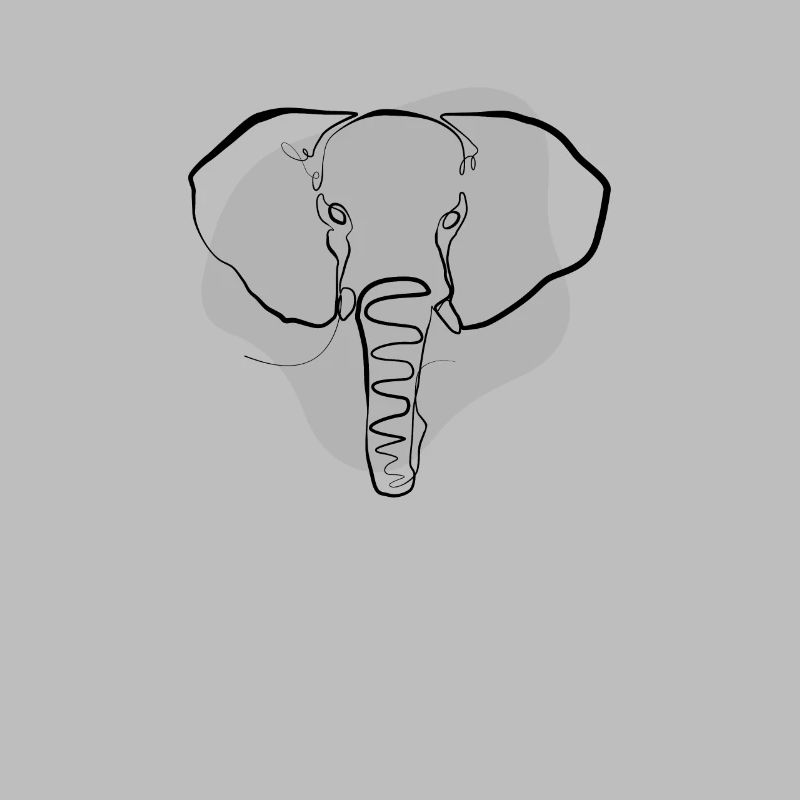 Elephant one line drawing