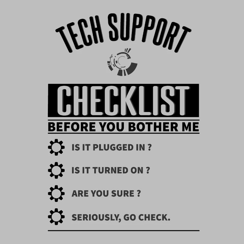 Liste de contrôle du support technique