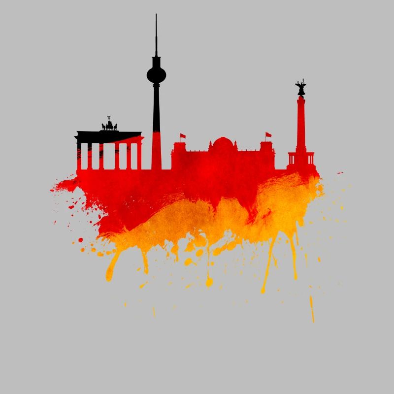 Berlin Skyline Germany Flag German Flag
