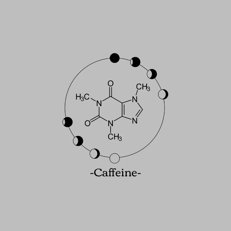 Molécule de caféine avec contour