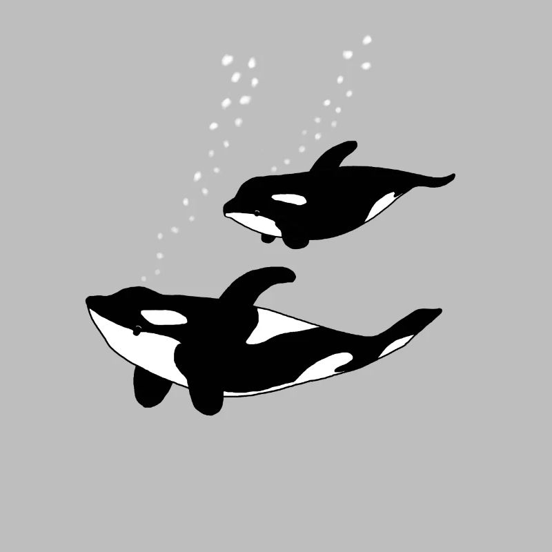 Orca Mutter mit Kind