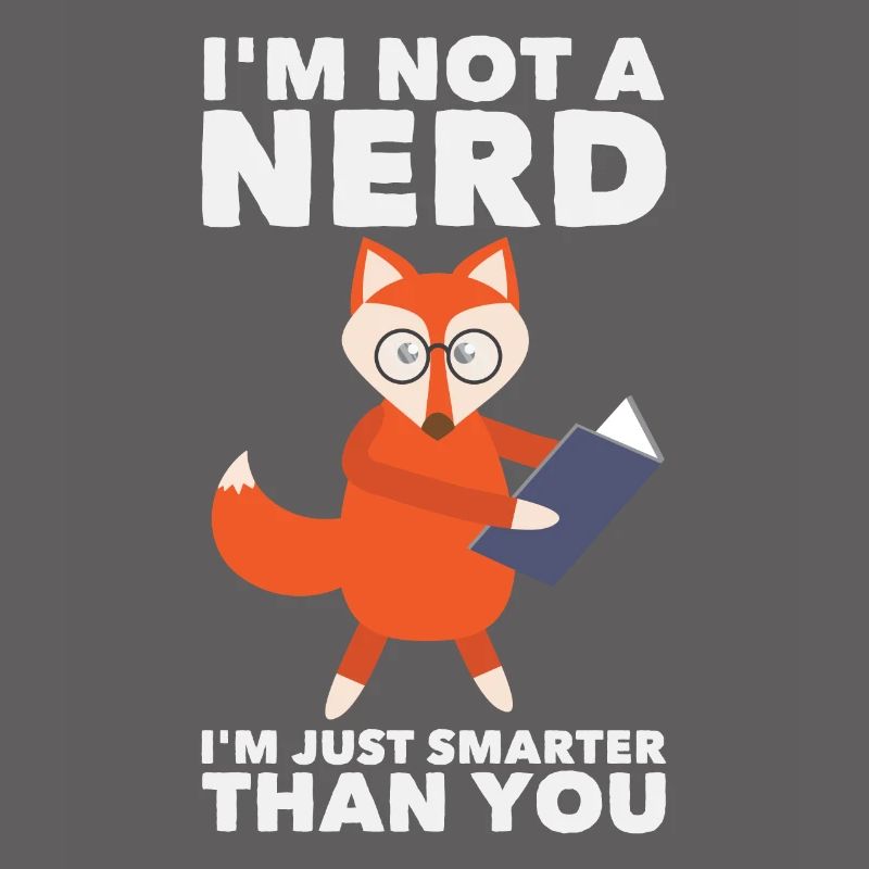 Fuchs Nerd? Smart mit Bücher Geschenk