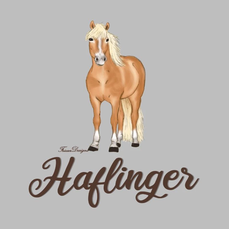 Haflinger mit dunkler Schrift